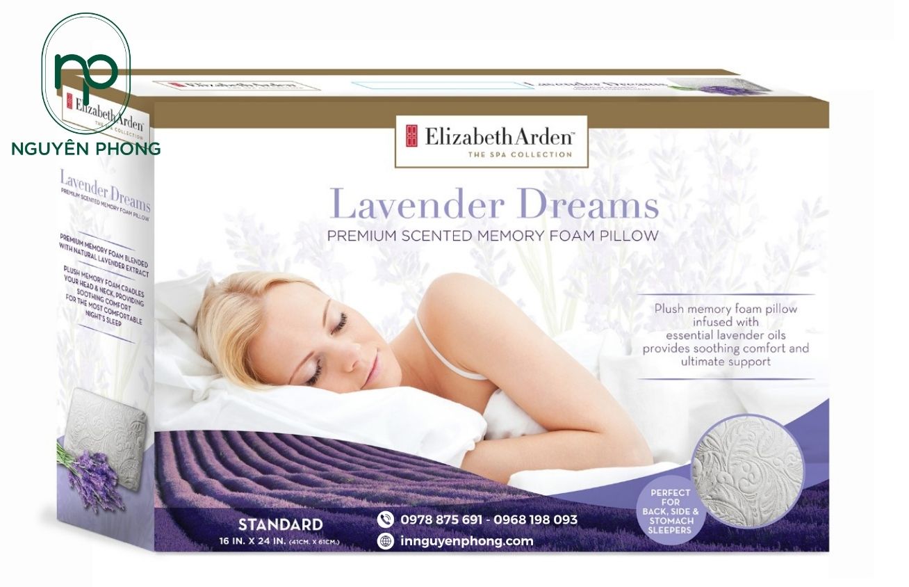 Mẫu hộp giấy đựng gối kèm thông điệp cá nhân